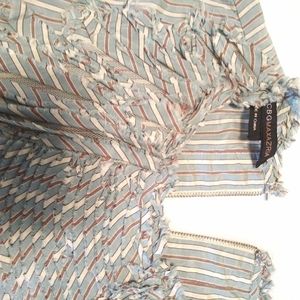 Bcbg silk/ cotton ruffled shirt